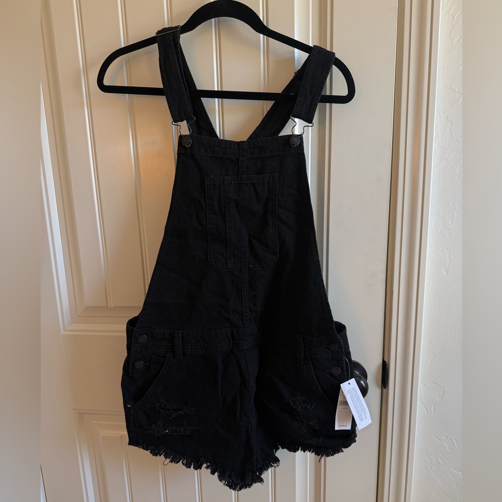 AE Black Denim Overalls